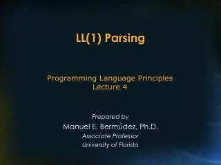LL(1) Parsing