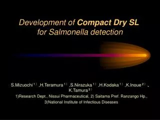 Development of Compact Dry SL for Salmonella detection