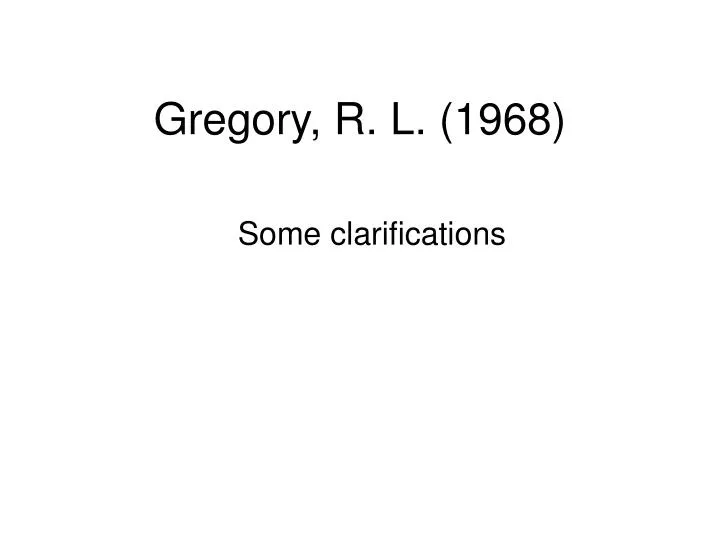 gregory r l 1968
