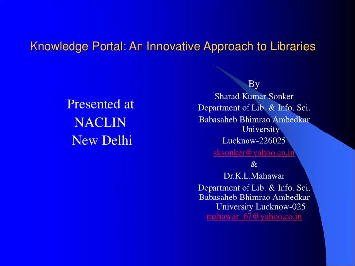 knowledge portal an innovative approach to libraries