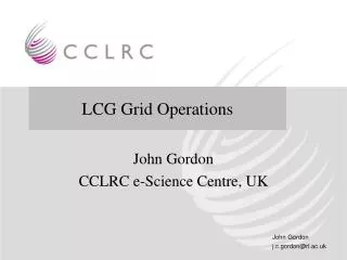 LCG and Grid Operations