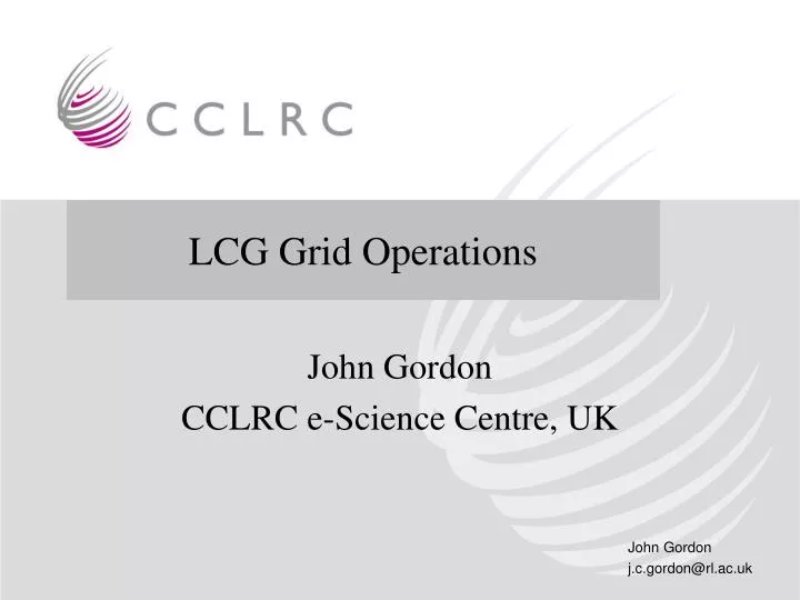 lcg and grid operations