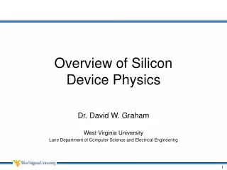 Overview of Silicon Device Physics