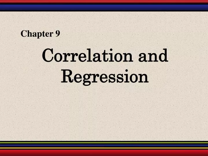 correlation and regression