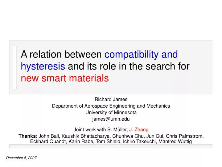 a relation between compatibility and hysteresis and its role in the search for new smart materials