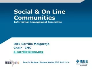 Social &amp; On Line Communities Information Management Committee