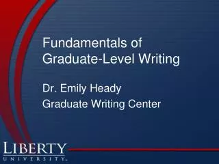 Fundamentals of Graduate-Level Writing