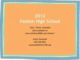 2012 Fenton High School