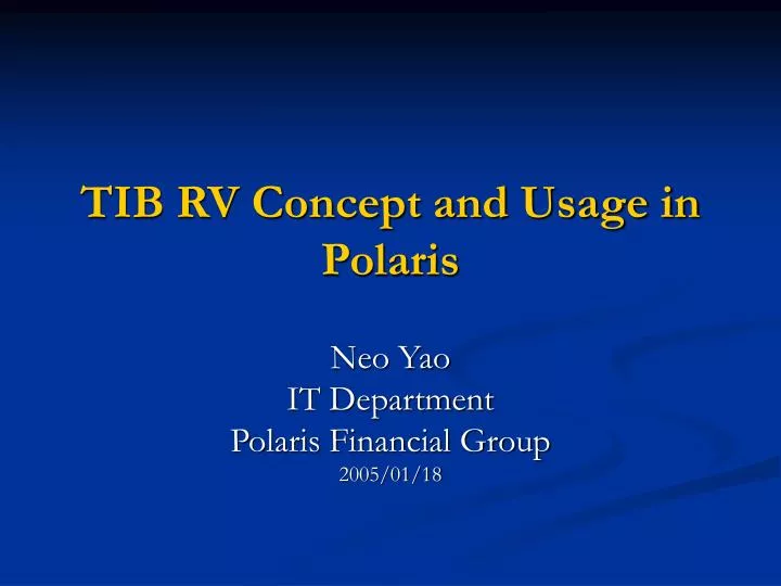 tib rv concept and usage in polaris