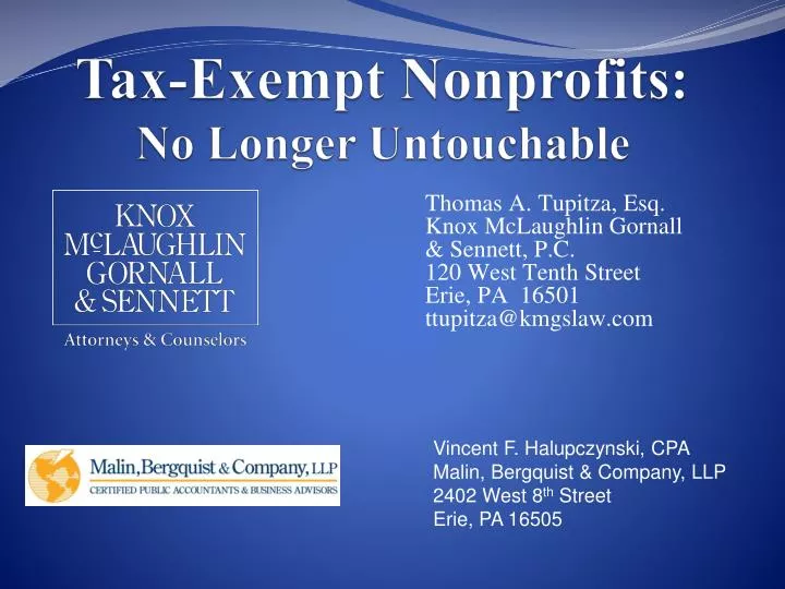 tax exempt nonprofits no longer untouchable