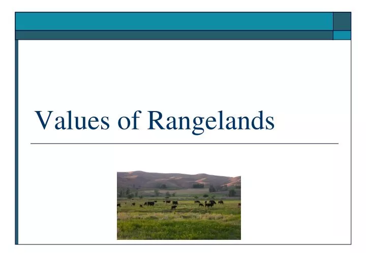 values of rangelands
