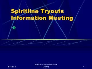 Spiritline Tryouts Information Meeting