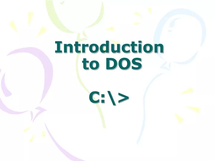 introduction to dos c