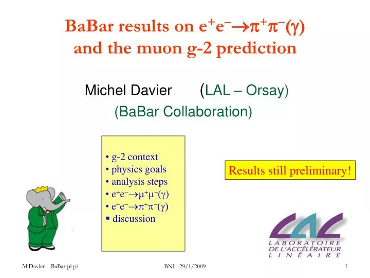 babar results on e e and the muon g 2 prediction