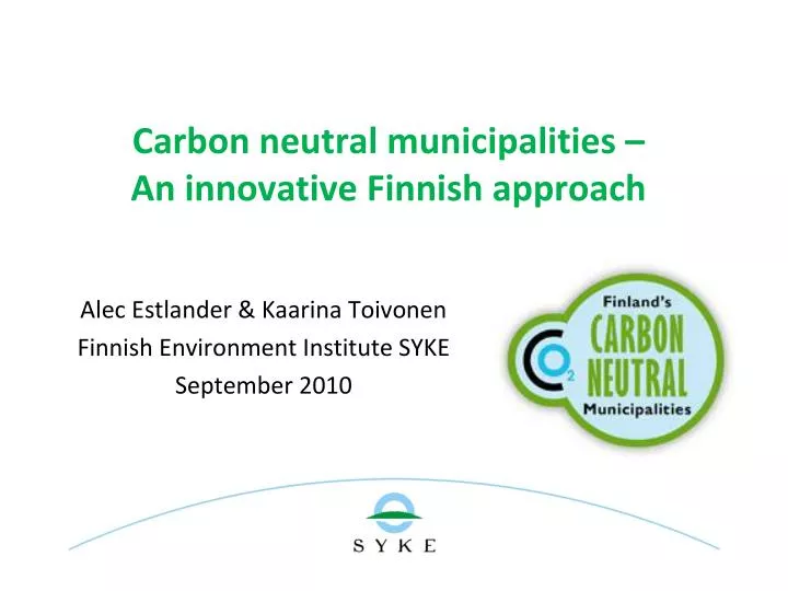 carbon neutral municipalities an innovative finnish approach