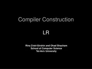 Compiler Construction LR