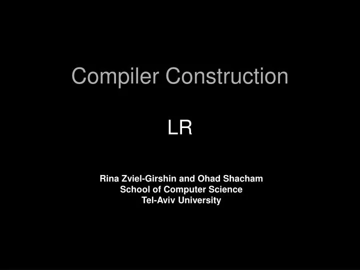 compiler construction lr