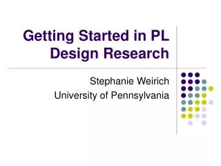 Getting Started in PL Design Research