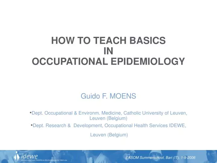 how to teach basics in occupational epidemiology