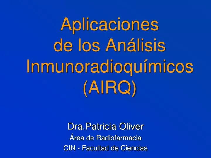 aplicaciones de los an lisis inmunoradioqu micos airq