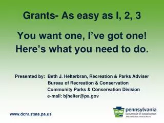 Grants- As easy as I, 2, 3