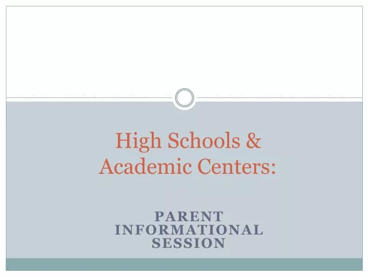 high schools academic centers
