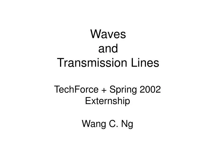 waves and transmission lines