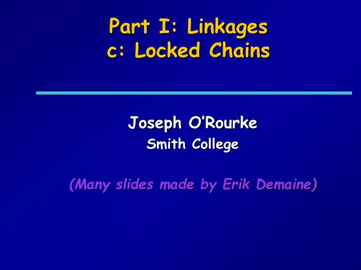 part i linkages c locked chains