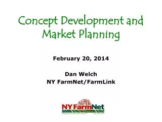 Concept Development and Market Planning
