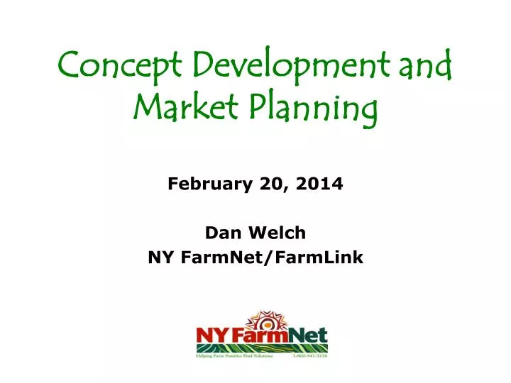 concept development and market planning