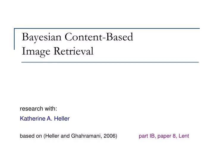 bayesian content based image retrieval
