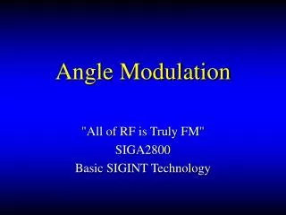 Angle Modulation