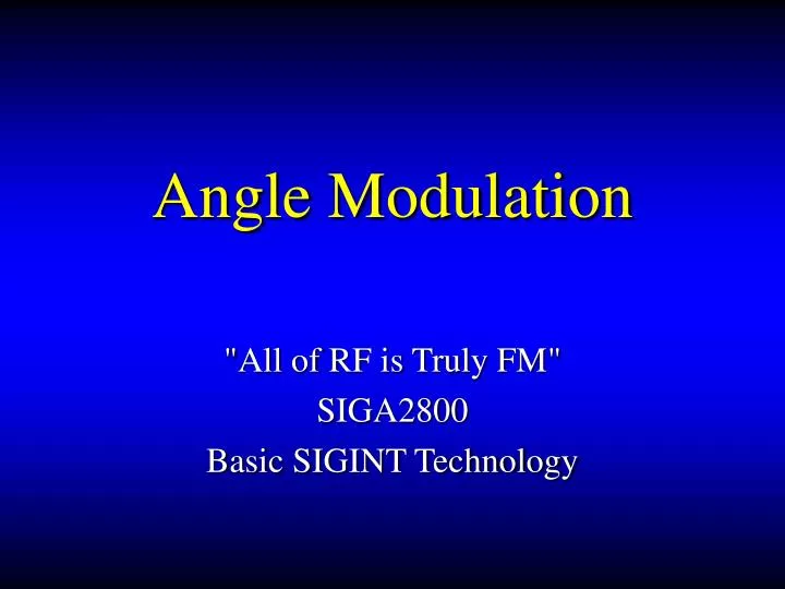 angle modulation