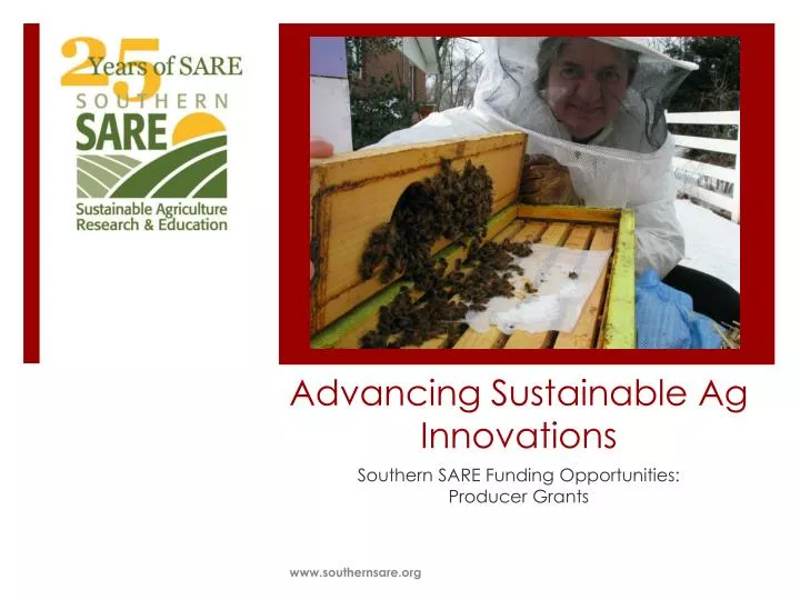 PPT - Advancing Sustainable Ag Innovations PowerPoint Presentation ...