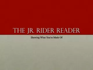 The Jr. Rider Reader