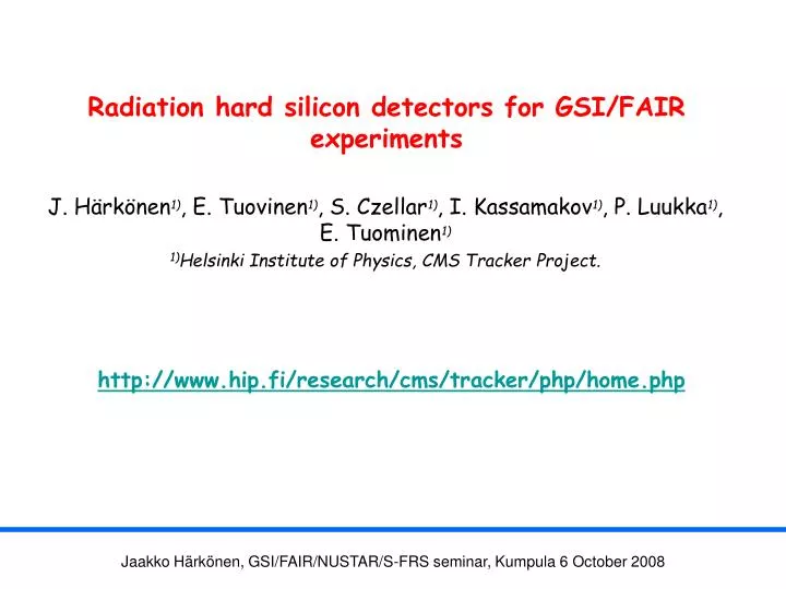 radiation hard silicon detectors for gsi fair experiments