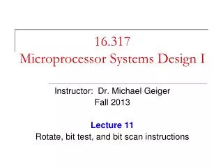 16.317 Microprocessor Systems Design I