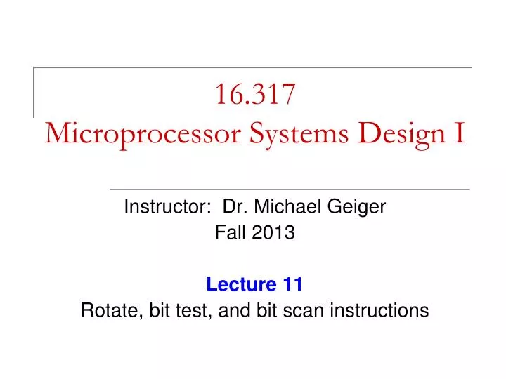 16 317 microprocessor systems design i