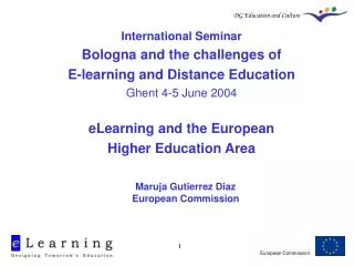International Seminar Bologna and the challenges of E-learning and Distance Education