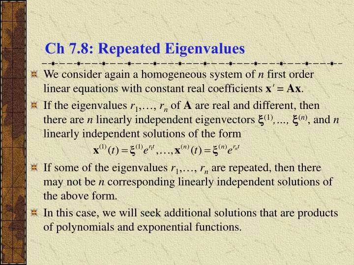 ch 7 8 repeated eigenvalues