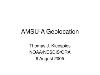 AMSU-A Geolocation