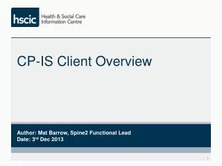 CP-IS Client Overview