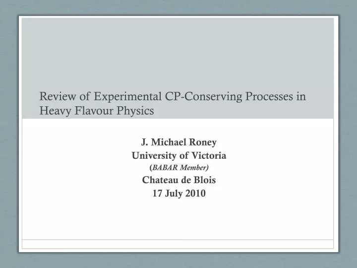 review of experimental cp conserving processes in heavy flavour physics