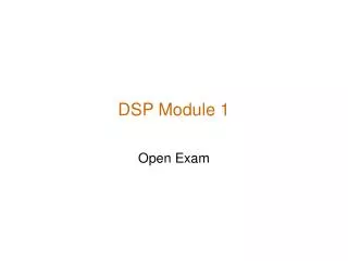 DSP Module 1