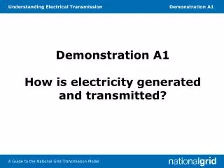 Demonstration A1 How is electricity generated and transmitted?