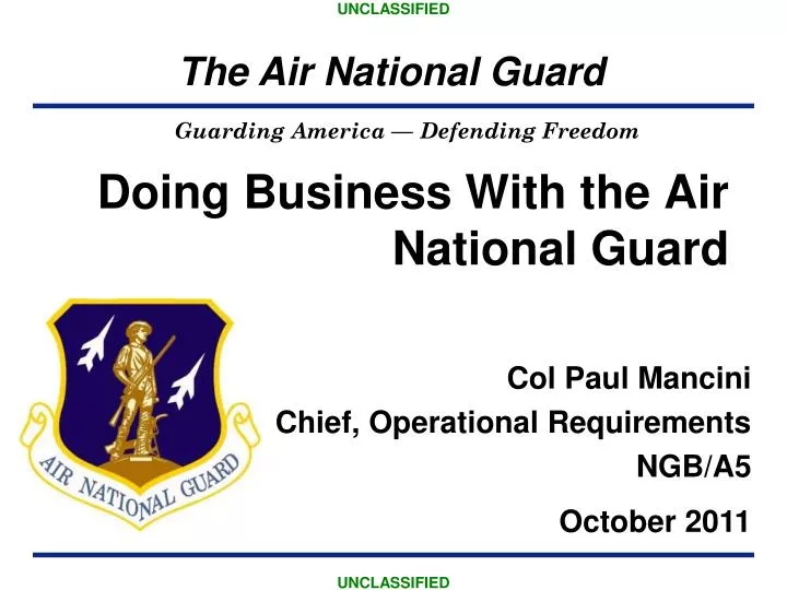 doing business with the air national guard