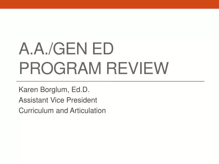 a a gen ed program review