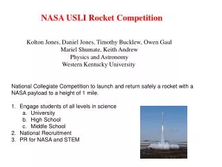 NASA USLI Rocket Competition