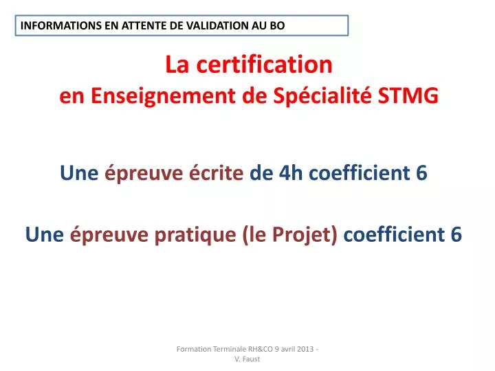 la certification en enseignement de sp cialit stmg