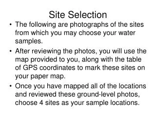 Site Selection